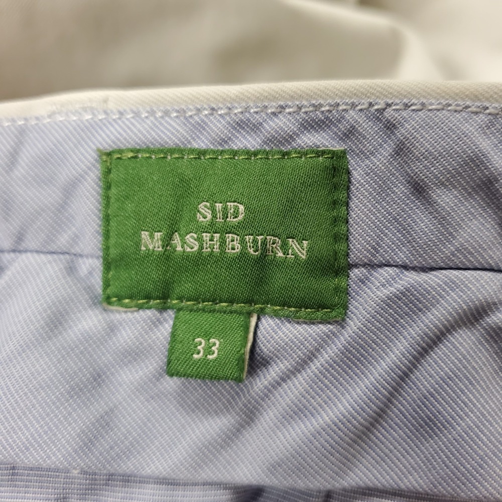 Sid Mashburn Mens Straight Leg Flat Front Chino Pants Size 33 Tan Cotton Office - Picture 4 of 11